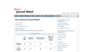Your Access to Journal Watch - NEJM Journal Watch