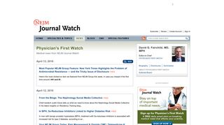 Physician's First Watch : Medical News from NEJM Journal Watch