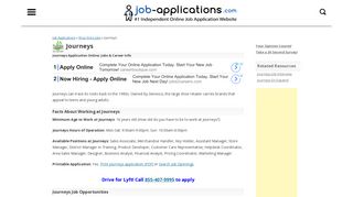 Journeys Application, Jobs & Careers Online - Job-Applications.com