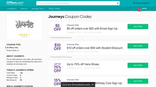 $5 off Journeys Coupons & Promo Codes + Free Shipping 2019