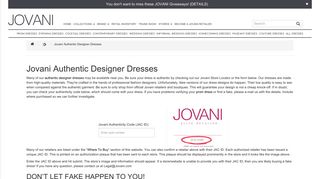 Jovani Authentic Designer Dresses - Always Best Dressed