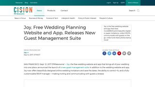 Joy, Free Wedding Planning Website and App, Releases New Guest ...