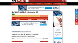 GUNSHIP BATTLE : Helicopter 3D - I deleted my joyple account now ...