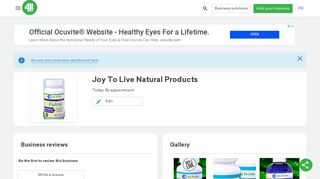 Joy To Live Natural Products in Grand Pre, NS | NaN | 411.ca