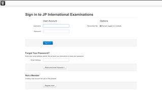 JP International Examinations :: Login