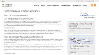 529 Plan Investment Advisors - J.P. Morgan Asset Management