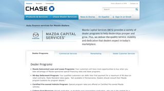 Mazda Capital Services | Dealer Services | Auto Retail ... - Chase.com