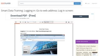 Smart Data Training. Logging in: Go to web address: Log in screen ...