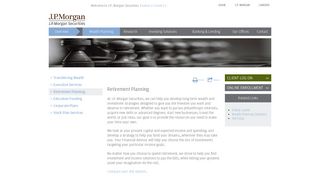 JP Morgan Securities | Retirement Planning