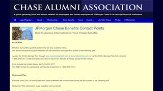 JPMorgan Chase Benefits Contact Points - Chase Alumni Association