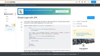 Simple Login with JPA - Stack Overflow