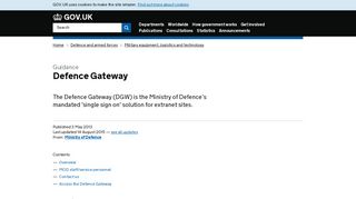 Defence Gateway - GOV.UK