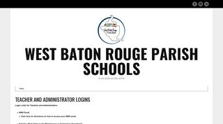 Teacher and Administrator Logins | West Baton Rouge Parish Schools