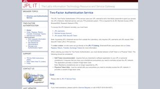 JPL IT | Two-Factor Authentication Service