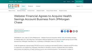 Webster Financial Agrees to Acquire Health Savings Account ...