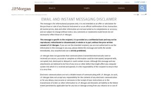 Email and Instant Messaging Disclaimer | J.P. Morgan