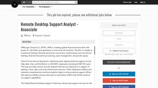 JPMorgan Remote Desktop Support Analyst - Associate Job in ...