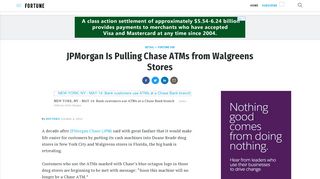 JPMorgan Is Pulling Chase ATMs from Walgreens Stores | Fortune