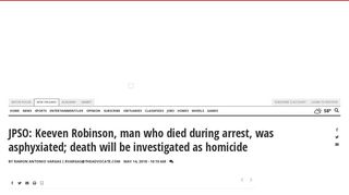 JPSO: Keeven Robinson, man who died during arrest, was ...