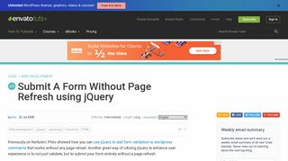 Submit A Form Without Page Refresh using jQuery - TutsPlus Code