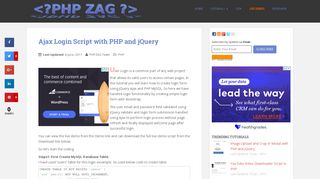Ajax Login Script with PHP and jQuery - PHPZAG