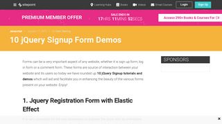 10 jQuery Signup Form Demos — SitePoint