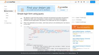 Simple login form using jquery - Stack Overflow