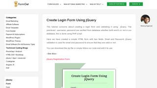 Create Login Form Using jQuery | FormGet