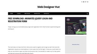 Free Download: Animated jQuery Login and Registration Form