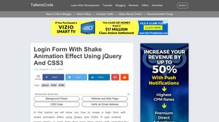 [2019 Updated] Login Form With Shake Animation Effect Using jQuery ...
