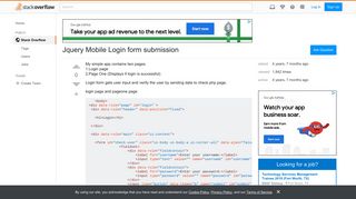 Jquery Mobile Login form submission - Stack Overflow