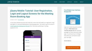 jQuery Mobile Tutorial: User Registration, Login and ... - Jorge Ramon