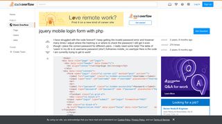 jquery mobile login form with php - Stack Overflow