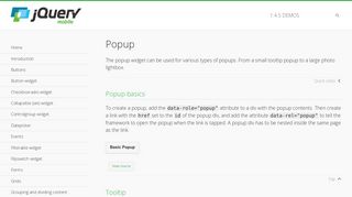 Popup - jQuery Mobile Demos