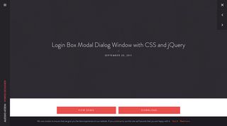 Login Box Modal Dialog Window with CSS and jQuery - Alessio Atzeni ...