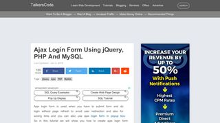 [2019 Updated] Ajax Login Form Using jQuery, PHP And MySQL