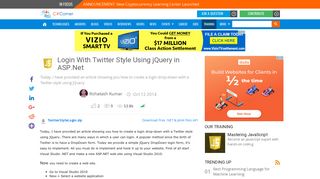 Login With Twitter Style Using jQuery in ASP.Net - C# Corner