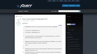 How to make JQueryUI dialog login form? - jQuery Forum