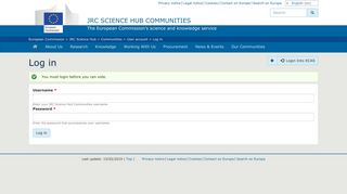 Log in | JRC Science Hub Communities - European Commission