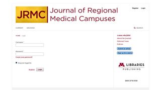 Login | Journal of Regional Medical Campuses - Our Published Works
