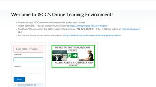 JSCC's Online Learning Environment! - Login - Jackson State ...