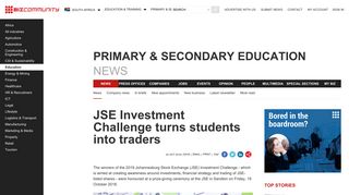 JSE Investment Challenge turns students into traders - Bizcommunity