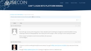 Can't login into platform mining – JSEcoin