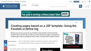 Creating pages based on a JSF template: Using the Facelets ui ...