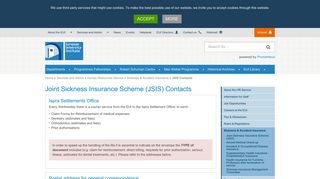 Joint Sickness Insurance Scheme (JSIS) Contacts • European ...