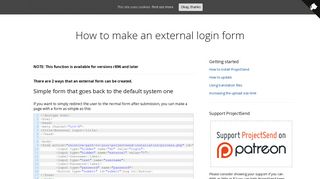 How to make an external login form - ProjectSend