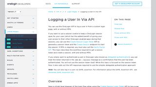 Logging a User In Via API - OneLogin Developers