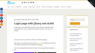 Login page with jQuery and AJAX - Makitweb
