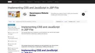 Implementing CSS and JavaScript in JSP File - RoseIndia