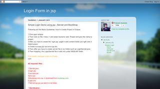 Login Form in jsp: Simple Login Demo using jsp , Servlet and BootStrap